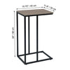 ITY International - MDF Side Table with Metal Base, 15.75"x11.8"x26", Taupe Gray - - Mounts For Less