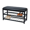 ITY International - Metal Bench with Shoe Storage, Made of Metal, 31.5"x17.7"x11.8", Black - - Mounts For Less
