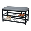 ITY International - Metal Bench with Shoe Storage, Made of Metal, 31.5"x17.7"x11.8", Grey - - Mounts For Less
