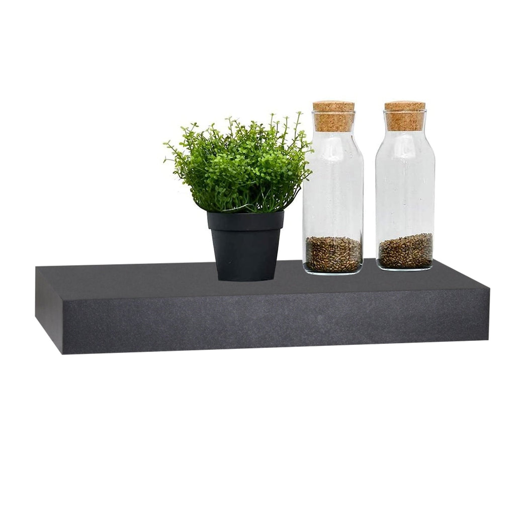 ITY International - Mini Individual Wooden Floating Shelf, 16" x 5.1" x 1.5", Black - - Mounts For Less