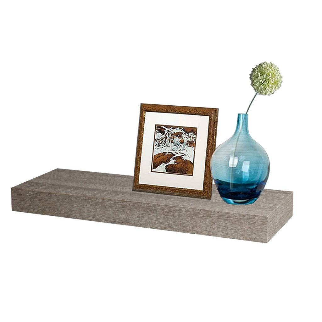 ITY International - Mini Individual Wooden Floating Shelf, 16" x 5.1" x 1.5", Taupe Grey - - Mounts For Less