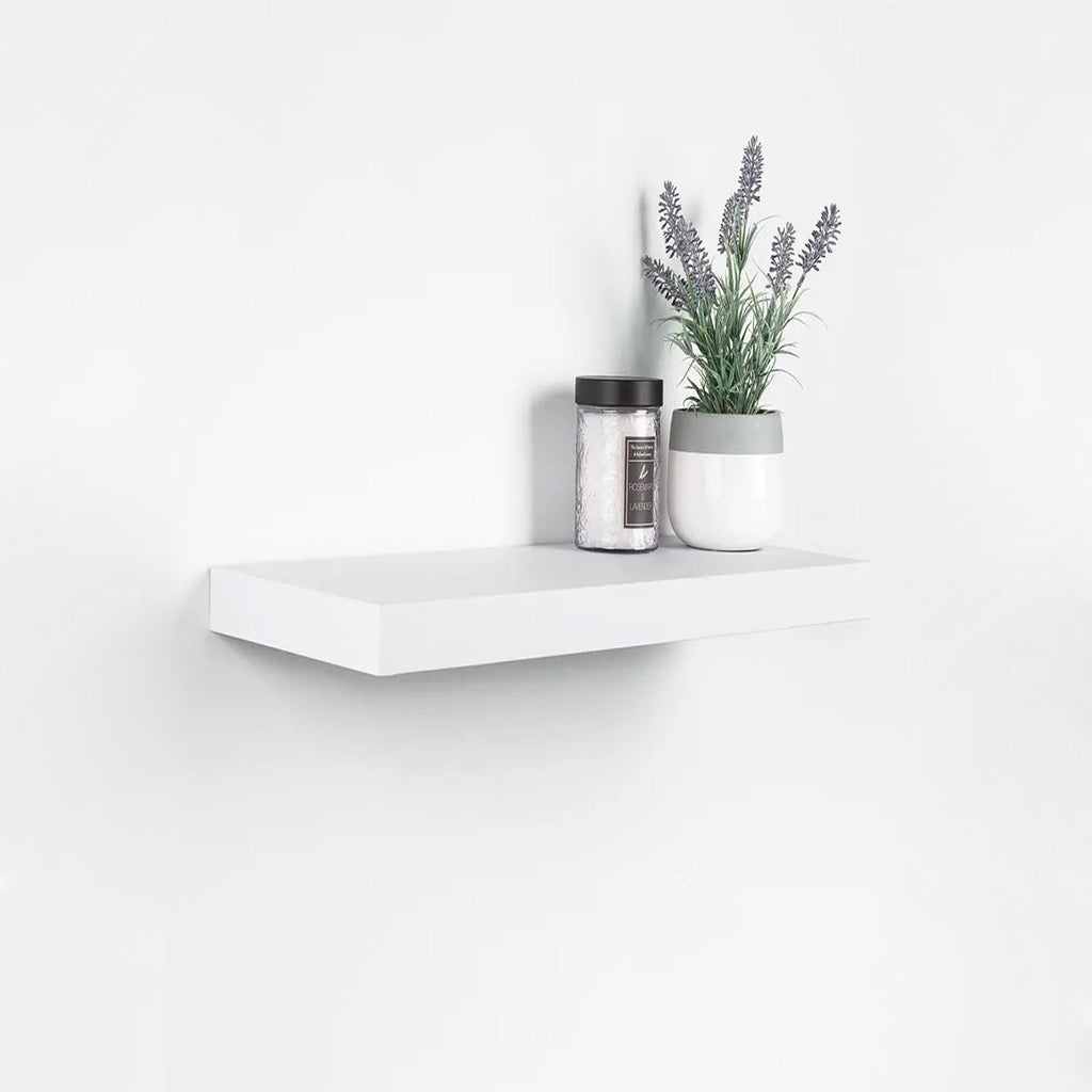 ITY International - Mini Individual Wooden Floating Shelf, 16" x 5.1" x 1.5", White - - Mounts For Less