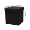 ITY International - Plush Fabric Foldable Ottoman/Footrest with Storage, 15" x 15" x 15", Black - - Mounts For Less