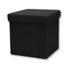 ITY International - Plush Fabric Foldable Ottoman/Footrest with Storage, 15" x 15" x 15", Black - - Mounts For Less