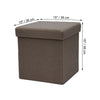 ITY International - Plush Fabric Foldable Ottoman/Footrest with Storage, 15" x 15" x 15", Camel - - Mounts For Less