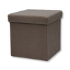 ITY International - Plush Fabric Foldable Ottoman/Footrest with Storage, 15" x 15" x 15", Camel - - Mounts For Less