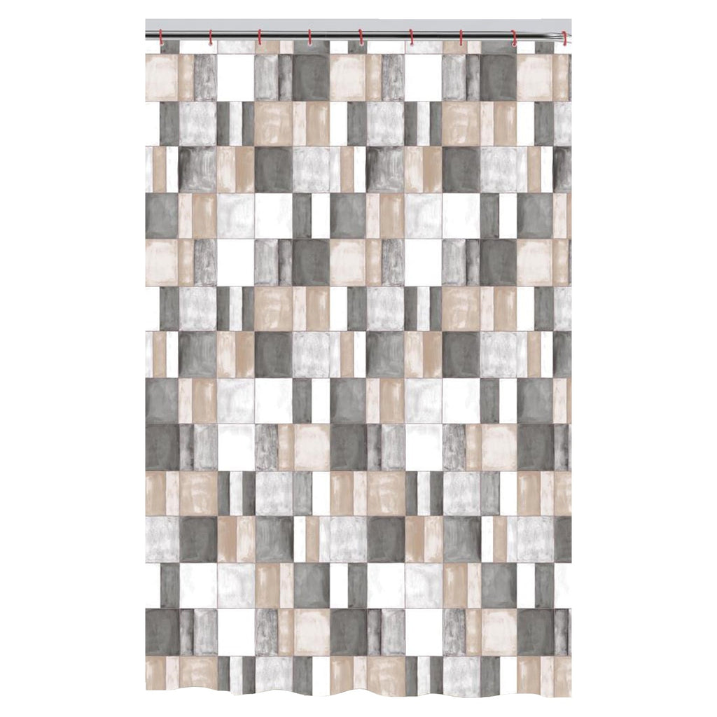 ITY International - Polyester Shower Curtain, 71" x 71", Grey - - Mounts For Less