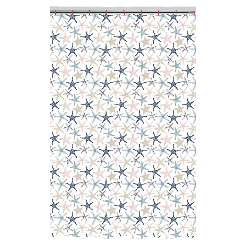 ITY International - Polyester Shower Curtain, 71" x 71", Starfish Pattern - - Mounts For Less
