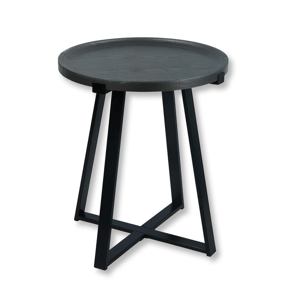 ITY International - Round MDF Side Table, 17.7" x 22", Black - - Mounts For Less