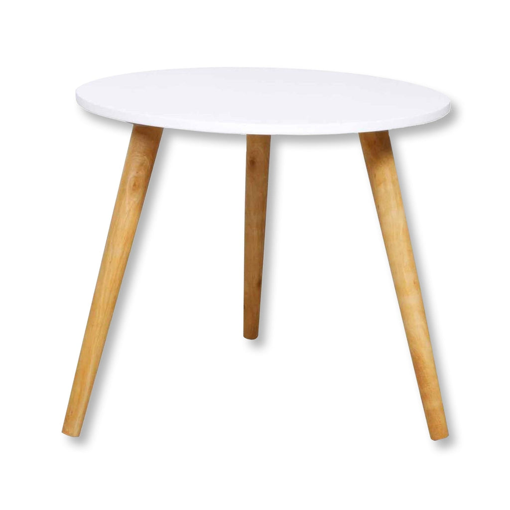 ITY International - Round Side Table, 19"x 17", Made of MDF, White - - Mounts For Less