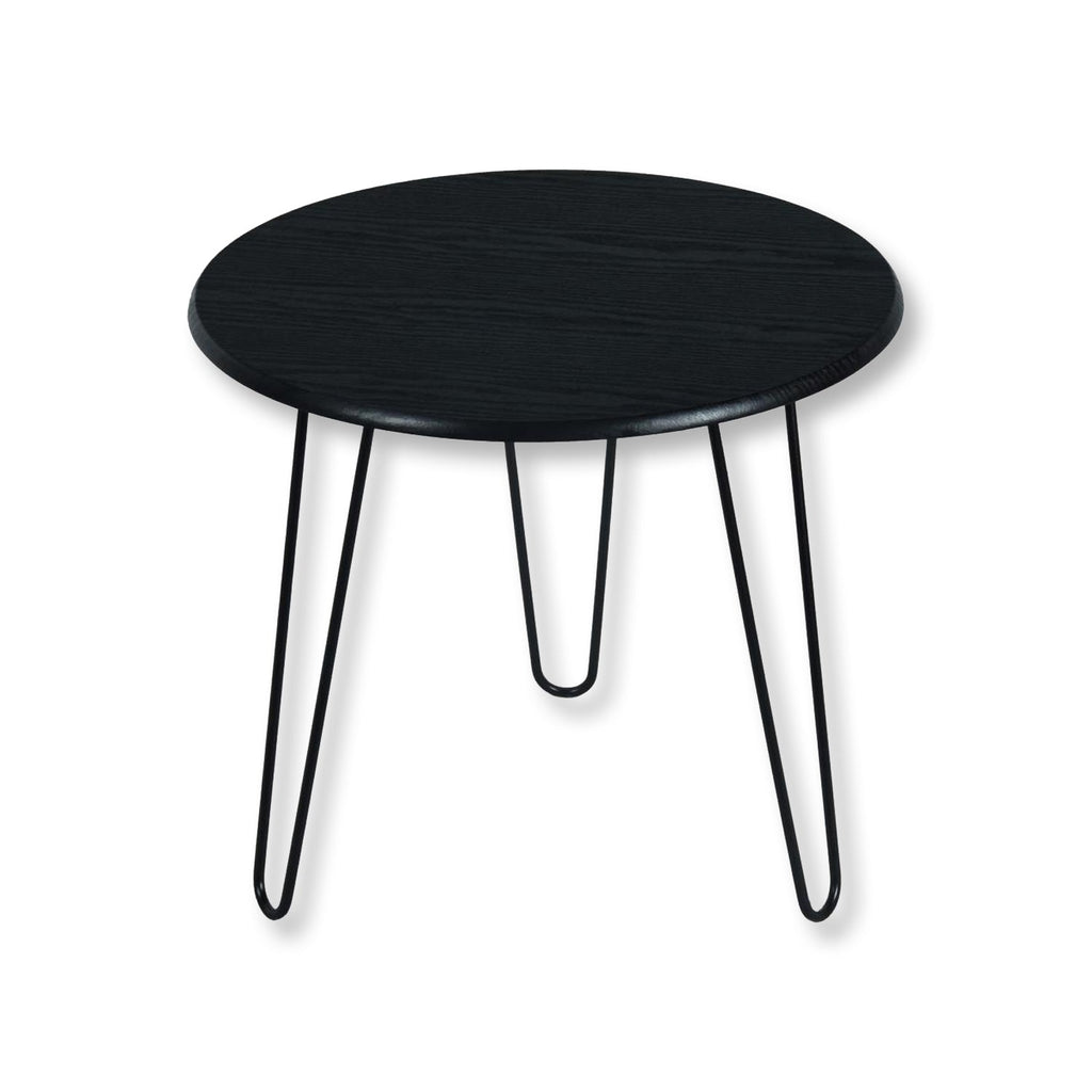 ITY International - Round Side Table, Made of MDF, 19" x 16.5", Black - - Mounts For Less
