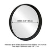 ITY International - Round Wall Mirror, 23.6" Diameter, Black Frame - - Mounts For Less