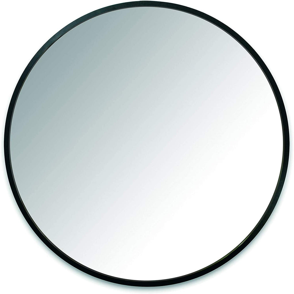 ITY International - Round Wall Mirror, 23.6" Diameter, Black Frame - - Mounts For Less