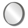 ITY International - Round Wall Mirror, 23.6" Diameter, Gray Frame - - Mounts For Less