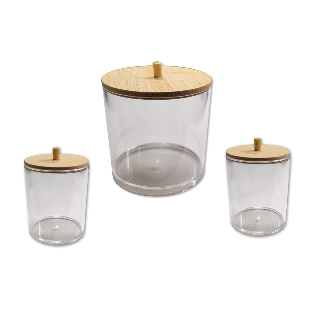 ITY International - Set of 1 Large and 2 Small Storage Jar with Bamboo Lid - - Mounts For Less