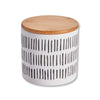 ITY International - Set of 3 Airtight Ceramic Storage Jars with Bamboo Lid, Size Small, White and Black - - Mounts For Less