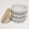 ITY International - Set of 3 Airtight Ceramic Storage Jars with Bamboo Lid, Size Small, White and Black - - Mounts For Less