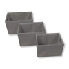 ITY International - Set of 3 Fabric Storage Baskets with Handles, Gray - - Mounts For Less