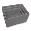 ITY International - Set of 3 Fabric Storage Baskets with Handles, Gray - - Mounts For Less