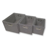 ITY International - Set of 3 Fabric Storage Baskets with Handles, Gray - - Mounts For Less