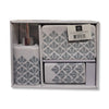 ITY International - Set of 3 Pieces of Bathroom Accessories, Made of Ceramic, White and Grey - - Mounts For Less