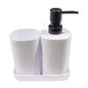 ITY International - Set of 3 Pieces of Bathroom Accessories, Made of Plastic, White - - Mounts For Less