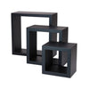 ITY International - Set of 3 Square Wooden Shelves, Black - - Mounts For Less