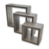 ITY International - Set of 3 Square Wooden Shelves, Taupe Grey - - Mounts For Less