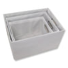 ITY International - Set of 3 Storage Baskets with Handles, White - - Mounts For Less