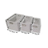 ITY International - Set of 3 Storage Baskets with Handles, White - - Mounts For Less