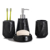 ITY International - Set of 4 Pieces of Bathroom Accessories, Made of Ceramic, Black - - Mounts For Less