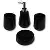 ITY International - Set of 4 Pieces of Bathroom Accessories, Made of Ceramic, Black - - Mounts For Less