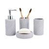 ITY International - Set of 4 Pieces of Bathroom Accessories, Made of Ceramic, Grey - - Mounts For Less