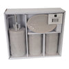 ITY International - Set of 4 Pieces of Ceramic Bathroom Accessories, Gray - - Mounts For Less