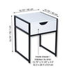 ITY International - Side Table with Drawer, Made of MDF, 15.7" x 19.7" x 15.7", White - - Mounts For Less