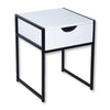 ITY International - Side Table with Drawer, Made of MDF, 15.7" x 19.7" x 15.7", White - - Mounts For Less
