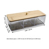 ITY International - Storage Box with Bambou Lids, 3 Compartments, 9.45" x 3.34" x 2.75", Clear - - Mounts For Less