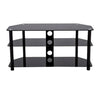 Impressions BM-105 TV Audio-Video Table With 3 Shelves In Tempered Glass - - Mounts For Less