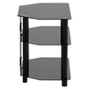 Impressions BM-105 TV Audio-Video Table With 3 Shelves In Tempered Glass - - Mounts For Less