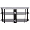 Impressions BM-105 TV Audio-Video Table With 3 Shelves In Tempered Glass - - Mounts For Less