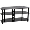 Impressions BM-105 TV Audio-Video Table With 3 Shelves In Tempered Glass - - Mounts For Less