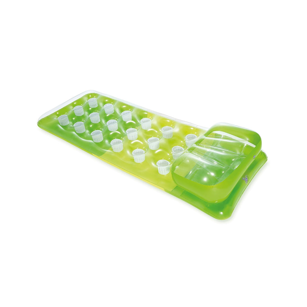 Intex - 18-Pocket Inflatable Pool Mattress, 74'' x 28'', Green - - Mounts For Less