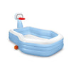 Intex - Children's Pool With Basketball Basket, 100 '' x 74 '' x 51 '', Ball Included, Blue - - Mounts For Less