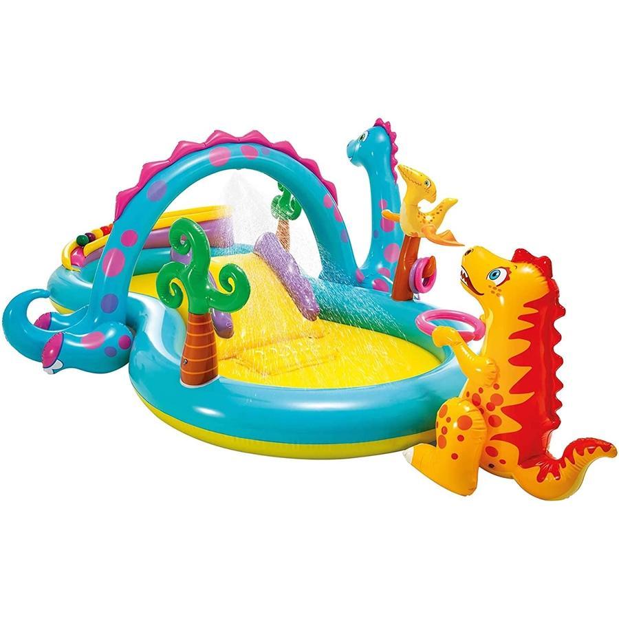 Intex - DinoLand Aquatic Playground, 118 '' x 90 '' x 44 '', Includes 1 Slide and Accessories - - Mounts For Less