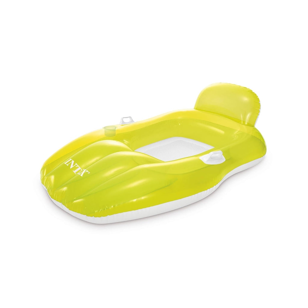 Intex - Inflatable Pool Chair, 64'' x 41'', Integrated Cup Holder, Green - - Mounts For Less