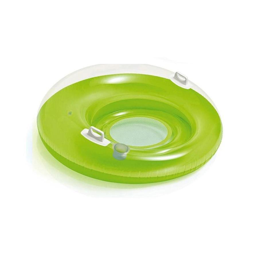 Intex - Inflatable Pool Chair with Cup Holder, 47 '' Diameter, Green - - Mounts For Less