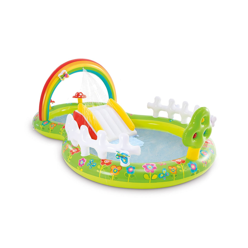 Intex - My Garden Water Playground, 108'' x 60'' x 36'', Includes 2 Mushrooms, 4 Butterflies and 3 Balls, Multicolor - - Mounts For Less