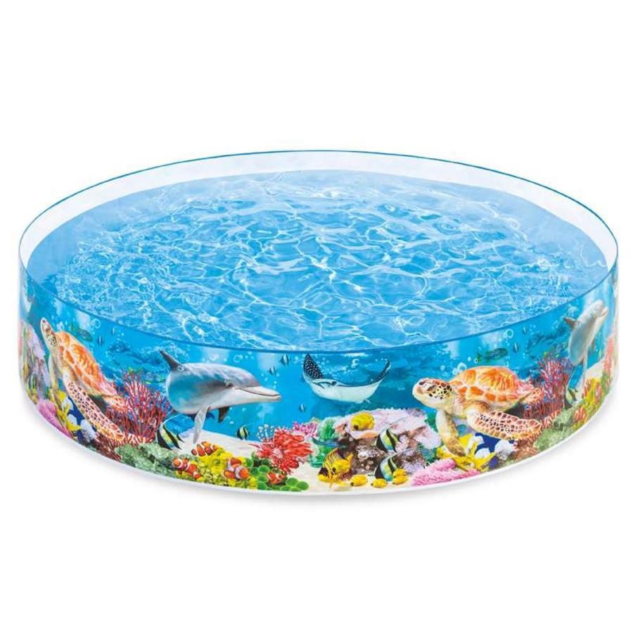 Intex - Rigid Swimming Pool for Children, 2.44m x 46cm, Seabed Pattern - - Mounts For Less