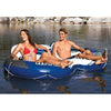 Intex - River Run Double Inflatable Pool Chair, 95.5'' x 62'', With Integrated Cooler, Blue and White - - Mounts For Less