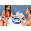 Intex - River Run Double Inflatable Pool Chair, 95.5'' x 62'', With Integrated Cooler, Blue and White - - Mounts For Less